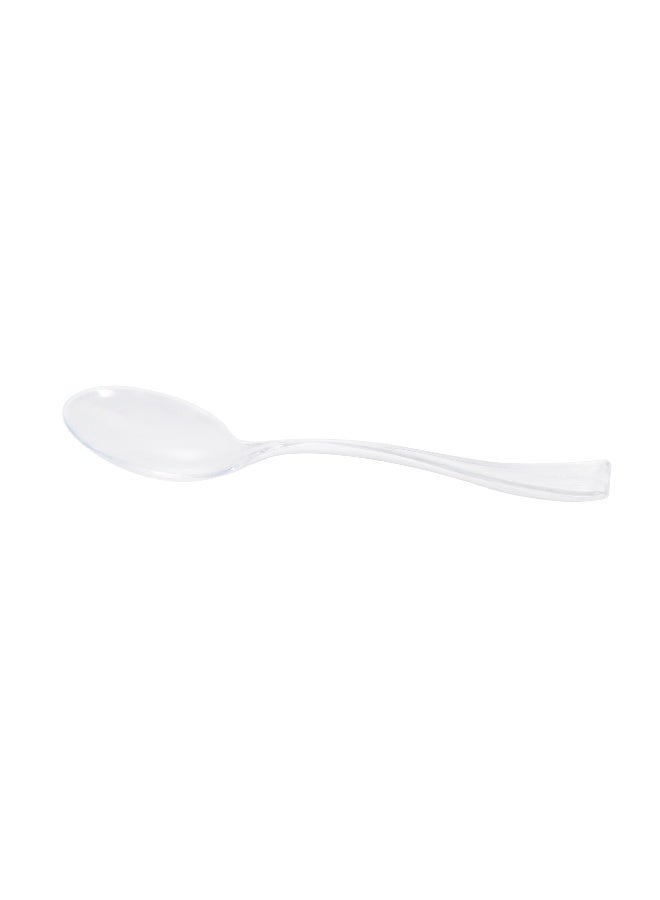 Restaurantware 4 Inch Mini Spoons, 500 Disposable Tiny Spoons - Heavy-Duty, Pair With Appetizers or Desserts, Clear Plastic Sample Spoons, For Parties, Weddings, Or Catering - Image 1