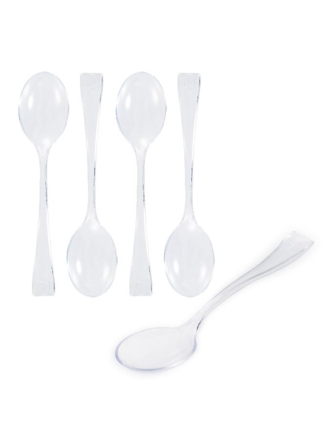 Restaurantware 4 Inch Mini Spoons, 500 Disposable Tiny Spoons - Heavy-Duty, Pair With Appetizers or Desserts, Clear Plastic Sample Spoons, For Parties, Weddings, Or Catering - Image 2