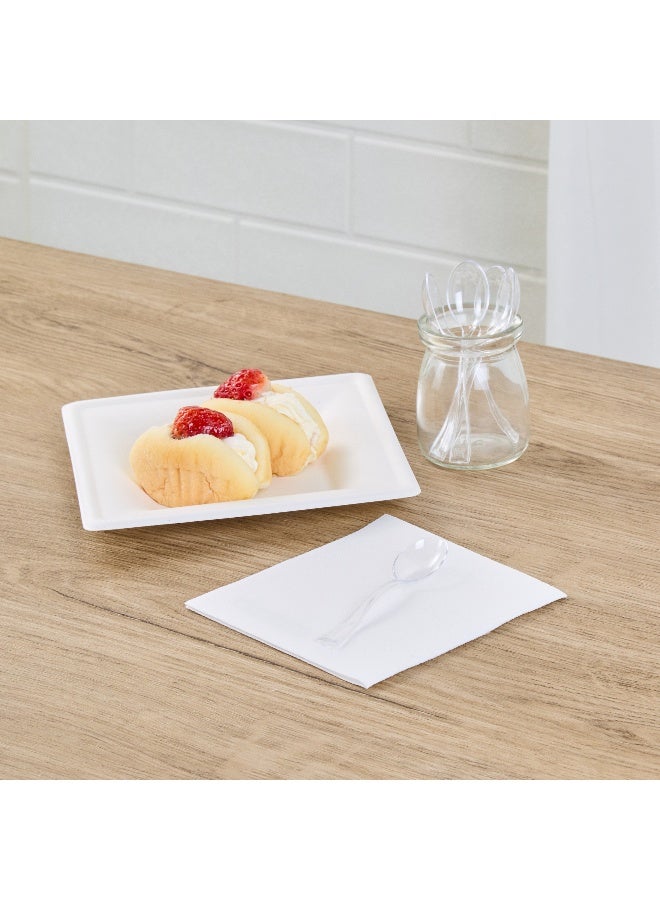 Restaurantware 4 Inch Mini Spoons, 500 Disposable Tiny Spoons - Heavy-Duty, Pair With Appetizers or Desserts, Clear Plastic Sample Spoons, For Parties, Weddings, Or Catering - Image 3