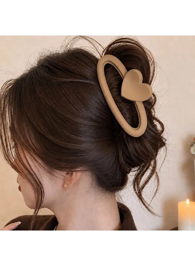 Set of 4 Matte Geometric Oval Hair Claw Clips for Women - Image 2