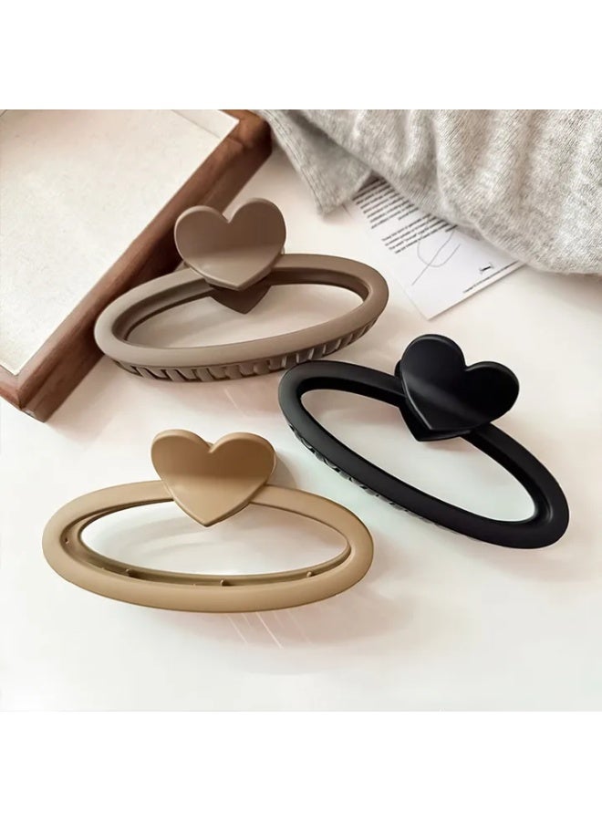 Set of 4 Matte Geometric Oval Hair Claw Clips for Women - Image 3