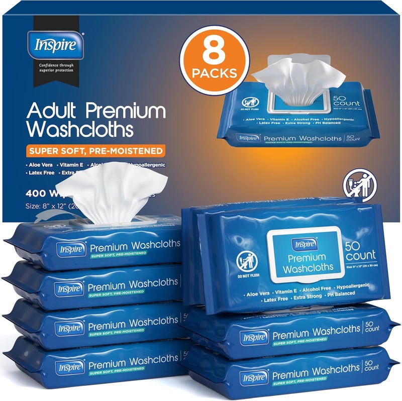 Inspire Adult Premium Washcloths - 400 Count - Image 1