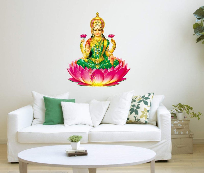 Sticker Studio Sticker Studio Lotus LAXMI JI Wall Sticker Decal PVC VinylSize 58 CM X 50 CM