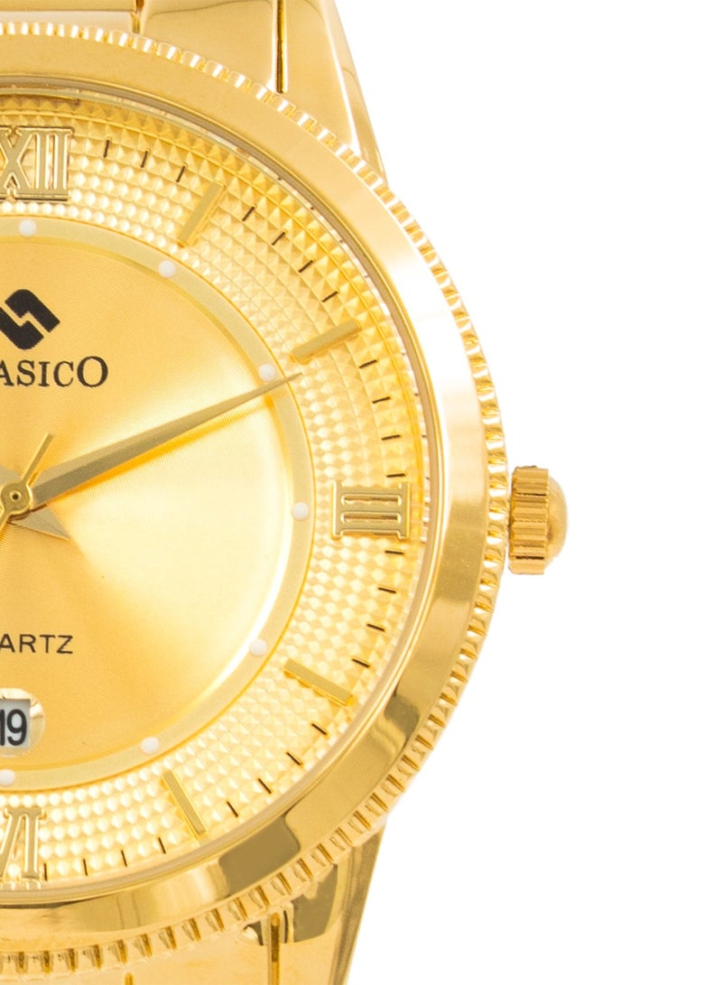 Clasico ساعة فليماستر للرجال كرونوغراف إصدار كل الذهب | حركة كواتز إليت Y121 | مقاومة للماء بقرص دائري | أحزمة من الفولاذ المقاوم للصدأ - Image 2