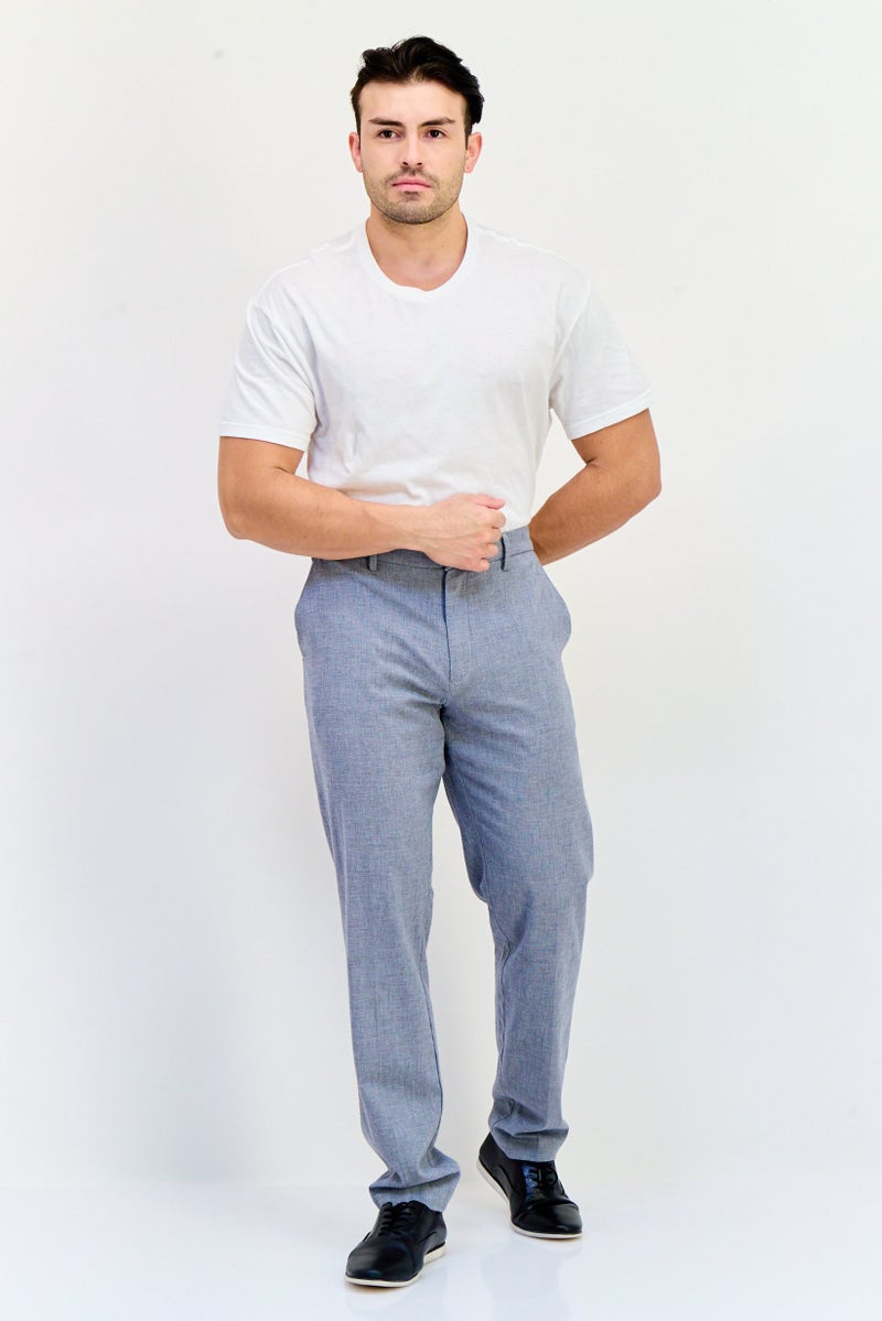 Celio Men Slim Fit Textured Chino Pants, Grey - Image 4