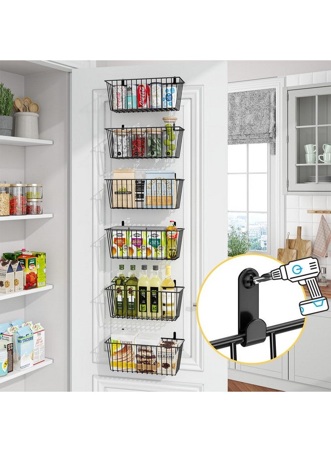 Simple Trending 6 Pack Wire Basket Wall Mount Baskets Hanging Baskets, Cabinets Organizer and Storage with Hooks for Kitchen, Garage and Bathroom - Image 2