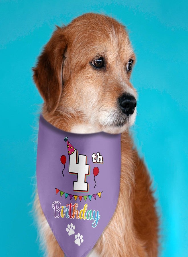 Lmaurrizt 4th Birthday Dog Bandana Funny Dog Birthday Party Accessories Pet Scarf for Dog Photo Prop Triangle Scarf for Pet 4th Birthday Party Decoration - Image 3