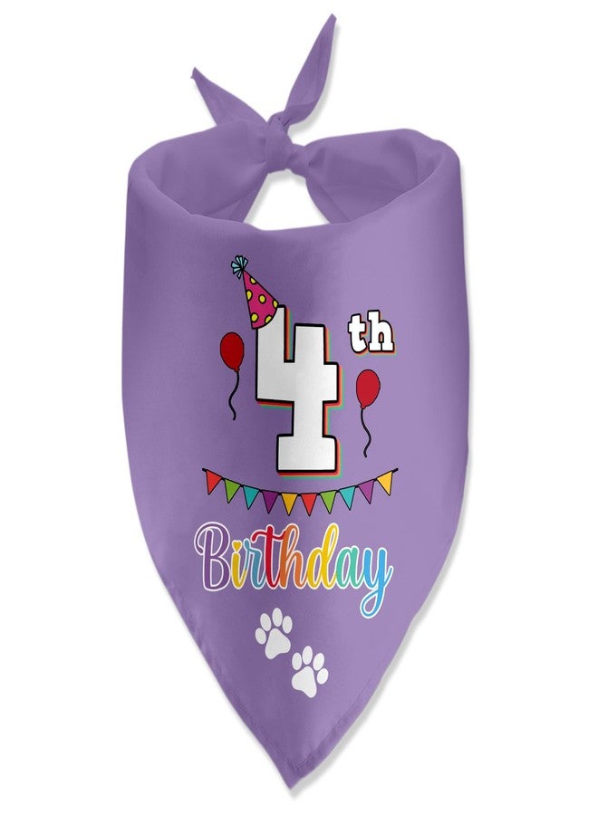 Lmaurrizt 4th Birthday Dog Bandana Funny Dog Birthday Party Accessories Pet Scarf for Dog Photo Prop Triangle Scarf for Pet 4th Birthday Party Decoration - Image 1
