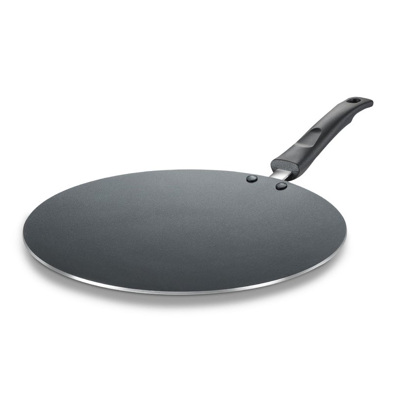 Judge by Prestige 28Cm Everyday Non-Stick Concave Tawa (Aluminium) | Low Oil Cooking | Easy to Clean |Cool Touch Handle, Black - Image 1