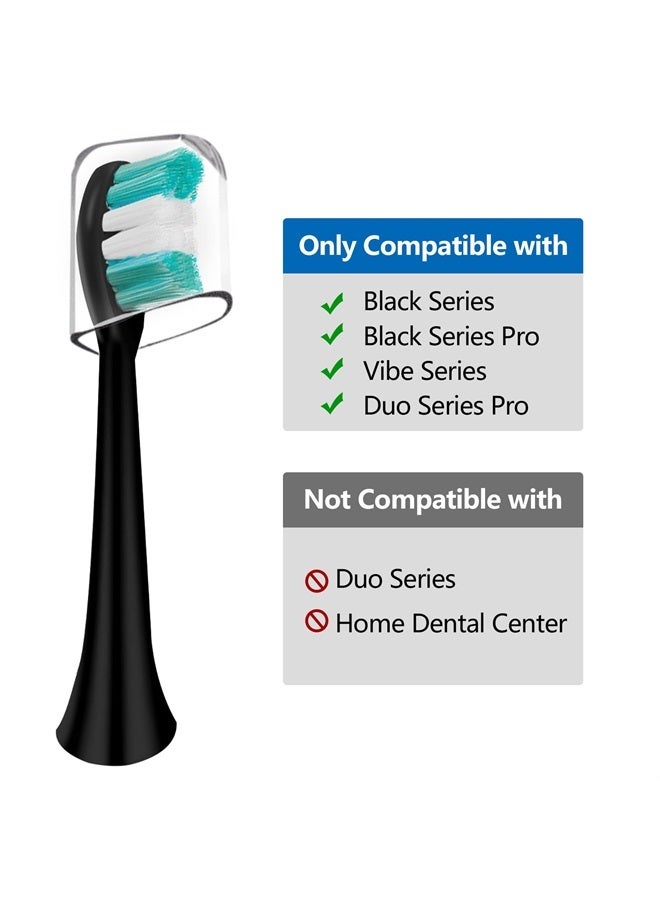 Mullburry Replacement Toothbrush Heads Compatible with AquaSonic Black Series Vibe Series Electric Toothbrush, Curved Shape Design Planted with Nylon Bristle (Black) - Image 2