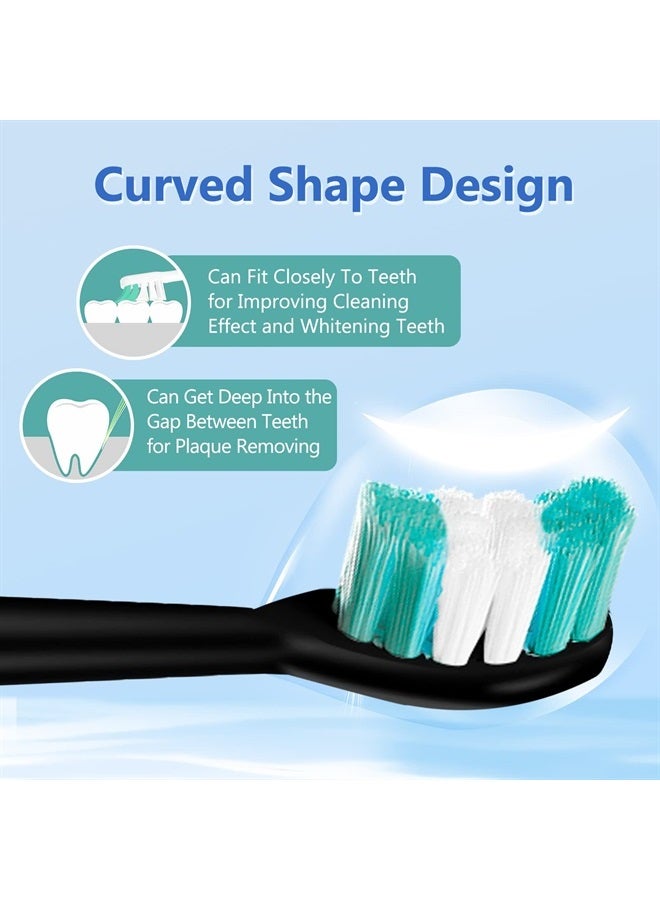 Mullburry Replacement Toothbrush Heads Compatible with AquaSonic Black Series Vibe Series Electric Toothbrush, Curved Shape Design Planted with Nylon Bristle (Black) - Image 4