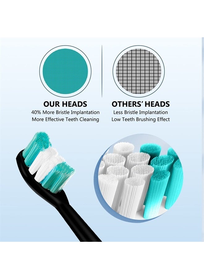 Mullburry Replacement Toothbrush Heads Compatible with AquaSonic Black Series Vibe Series Electric Toothbrush, Curved Shape Design Planted with Nylon Bristle (Black) - Image 3