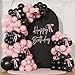 NUTTYBASH Pink Black Balloon Garland Arch Kit 141Pcs Pink and Black Balloons Different Sizes 18 10 5 Inch and Bows for Coquette Birthday Wedding Baby Shower Bridal Shower Party Decorations - Image 2