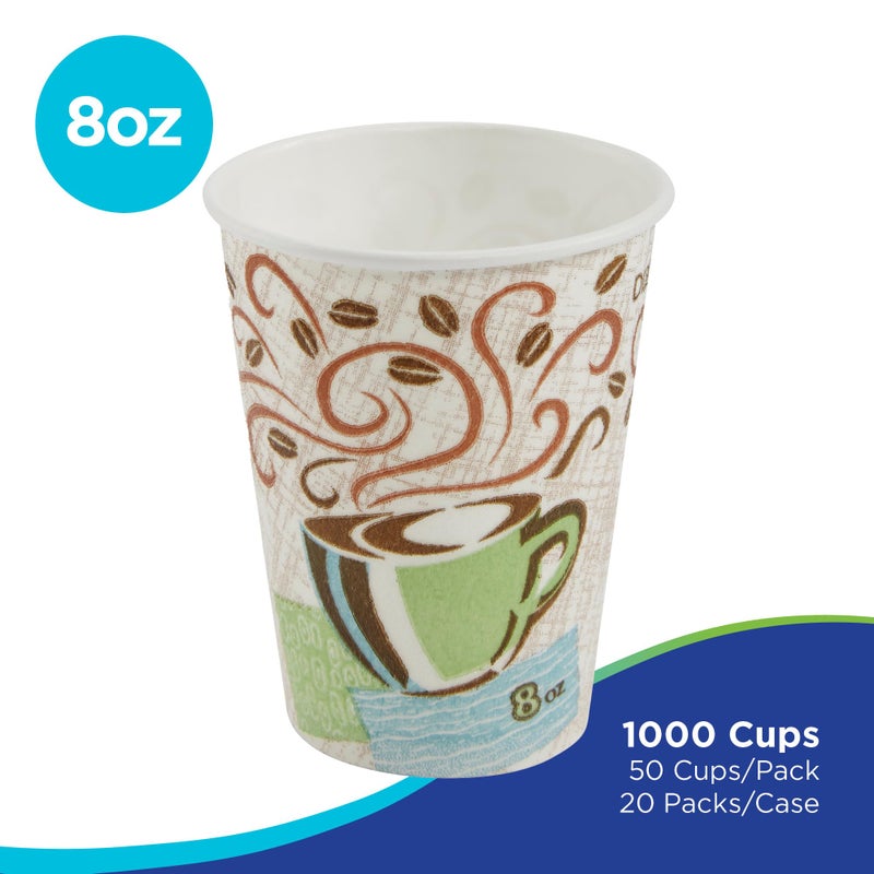 Georgia-Pacific Dixie PerfecTouch 8 oz Paper Coffee Cups by GP PRO, Coffee Haze Design, 1000 Count (50 Disposable Cups Per Sleeve, 20 Sleeves/Case), 5338CD - Image 2