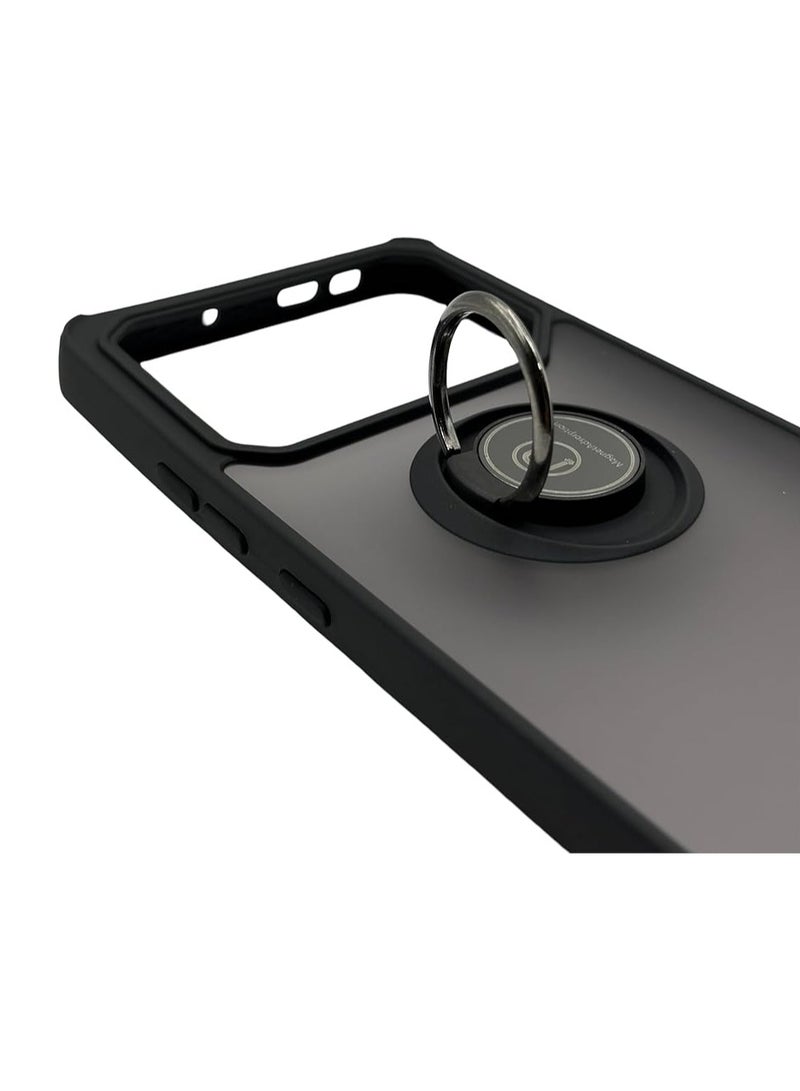 Tecno Pova 6 Case/Tecno Pova 6 Pro Case Cover Camera Protection Thin Translucent Shockproof Matte Back Cover with 360 rotational Magnetic Ring Holder Case For Tecno Pova 6/Pova 6 Pro 5G Case Black - Image 4