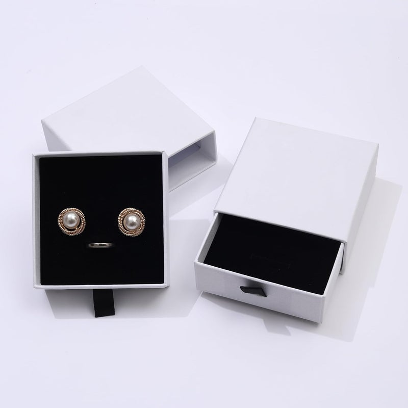 Red Dot Gift® 12 Pack White Jewelry Gift Boxes - 5x5x3.5cm Cardboard Organizer - Image 1