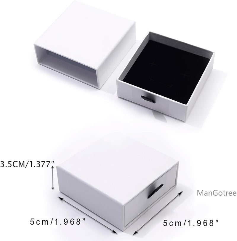 Red Dot Gift® 12 Pack White Jewelry Gift Boxes - 5x5x3.5cm Cardboard Organizer - Image 2