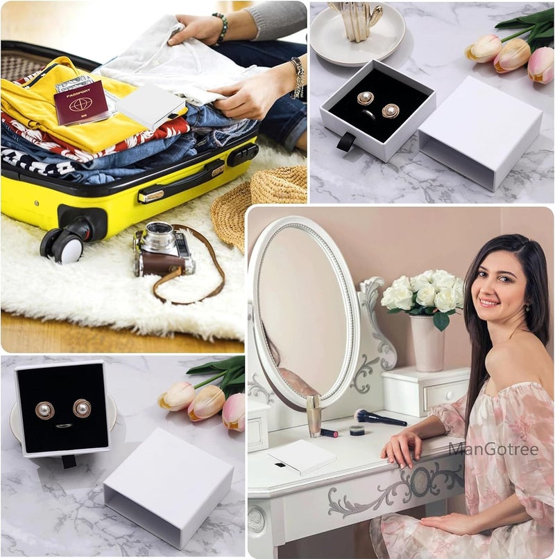 Red Dot Gift® 12 Pack White Jewelry Gift Boxes - 5x5x3.5cm Cardboard Organizer - Image 5