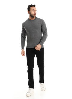 Andora Knitted Round Neck Heather Charcoal Pullover  - Image 1