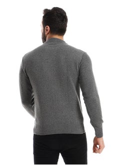 Andora Knitted Round Neck Heather Charcoal Pullover  - Image 4