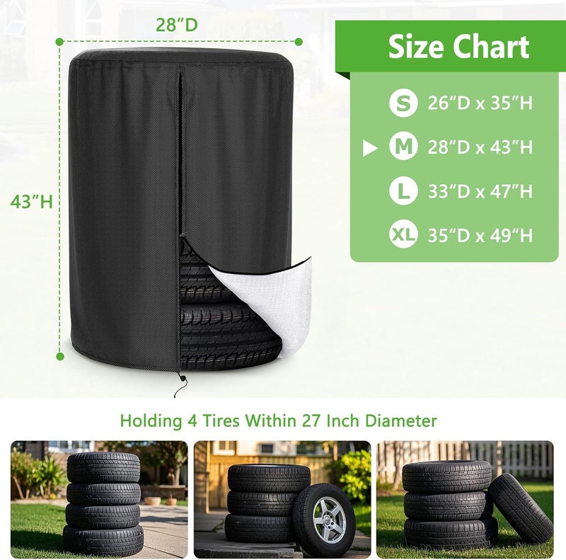 AKEfit Waterproof Tire Cover for Jeep, Trailer, RV, SUV, Truck - Durable Oxford Polyester Fabric - Image 2