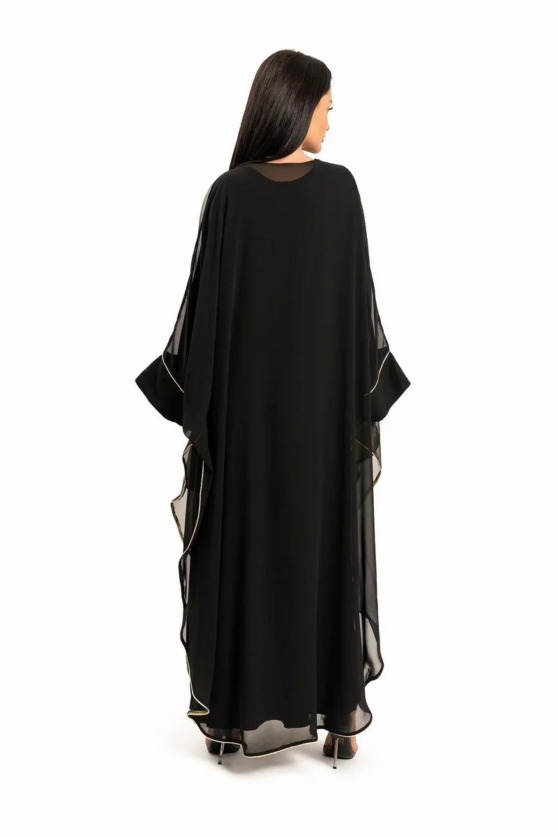 Wecre8 Women Black with Gold Floral Print Kaftan By WECRE8