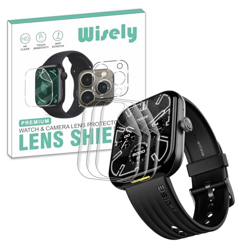 Wisely |3pcs| Screen Guard Protector For Noise Ultra 3 Luminary Smartwatch |1.96"| Bubble Free, Easy installation kit, Clear HD, Full Cover - Image 1