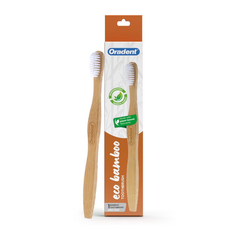 Oradent Eco Adult Bamboo Toothbrush Soft White 1s