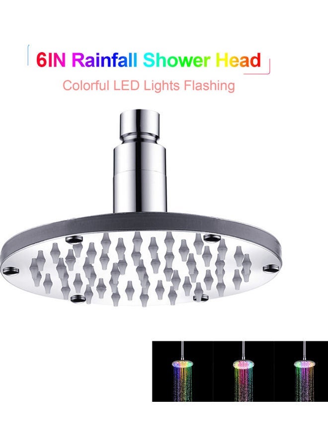 NIBEMINENT LED Rainfall Shower Head Silver 6inch - Image 3