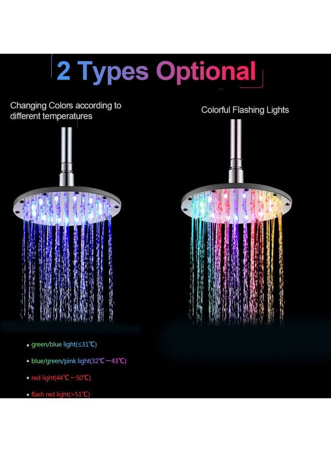 NIBEMINENT LED Rainfall Shower Head Silver 6inch - Image 4