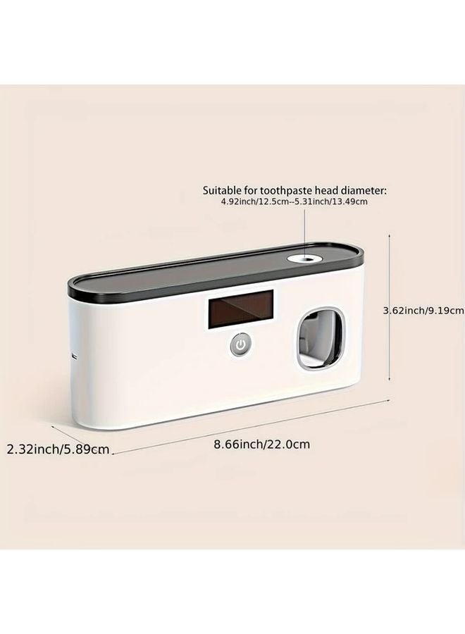 Smart Toothbrush Sterilizer With Automatic Toothpaste Dispenser Wall Mounted Black White - Image 3