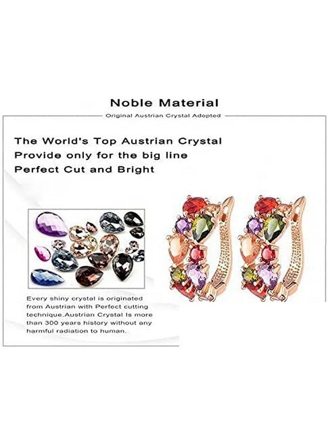 YouBella مجموعة أقراط يوبلا للمجوهرات الأنيقة بأحدث التصاميم الغربية مع كريستالات ملونة مطلية بالذهب (مجموعة) - Image 3