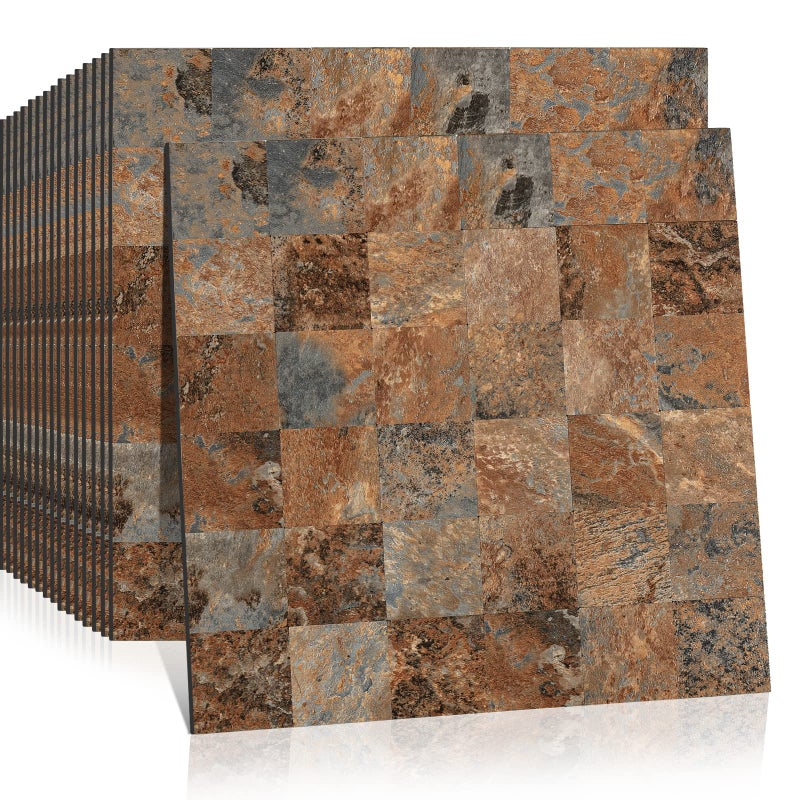 Midcard 10 Piece Peel and Stick Backsplash Imitation Rust Brown PVC Tile, Kitchen Backsplash - Image 1