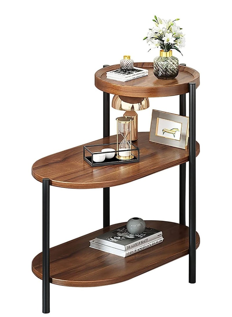 DubaiGallery Small Coffee Table 3 Shelves Sofa Side Table Corner Table Iron Frame Sideboard Living Room Side Table - Image 2