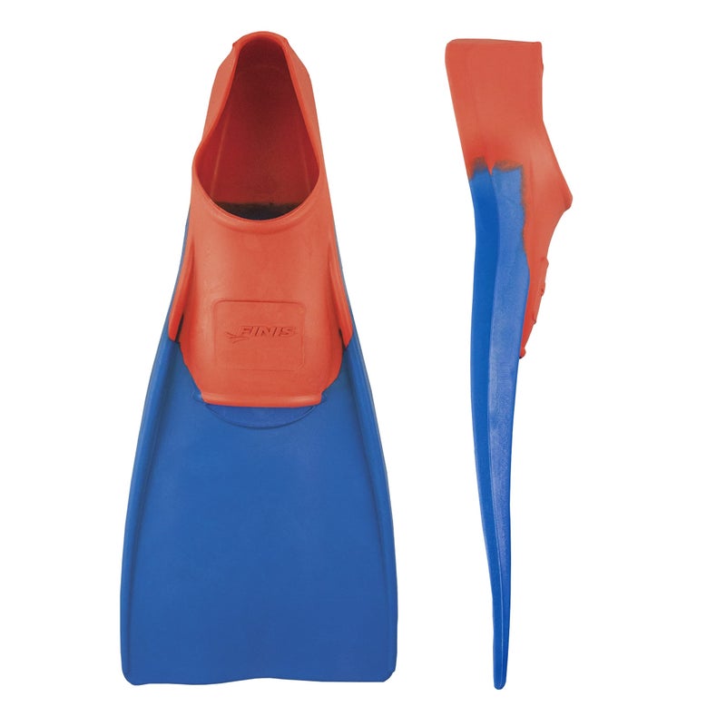 Finis Long Floating Rubber Fins - Comfortable Swimming Fins for Men, Women & Children - Great for Swim Training, Dive Gear, Snorkeling & More - Red & Blue - Size M (US Male 5-7 / US Female 6-8) - Image 1
