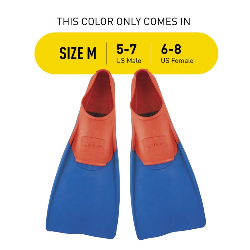 Finis Long Floating Rubber Fins - Comfortable Swimming Fins for Men, Women & Children - Great for Swim Training, Dive Gear, Snorkeling & More - Red & Blue - Size M (US Male 5-7 / US Female 6-8) - Image 2
