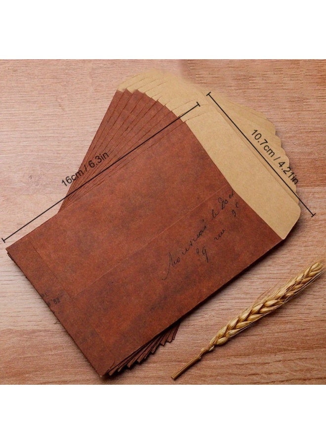 30pcs Pack Vintage Kraft Paper Envelopes, Multifunctional Invitation Card Envelopes for Wedding Party, Stationery, Party Invitations, Greeting Card Envelopes, Rustic Style, Elegant Envelopes, Handmade Feel, Kraft - Image 4