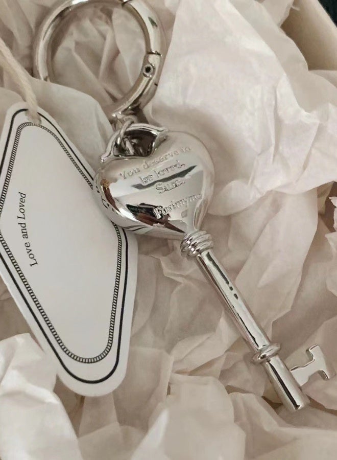 هدية عيد العيد وتذكارات السفر: محفورة الحب قفل سلاسل المفاتيح في النحاس الصلب - سحر حقيبة جنس واحد، معلق Abaya للمحافظ، حقائب اليد، المحافظ - Image 1