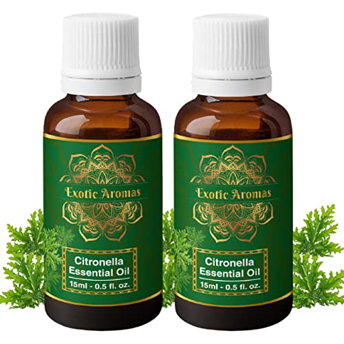 Exotic Aromas Citronella Essential Oil for Aroma Therapy, Hair & Skin (15Ml + 15Ml) Pack of 2 - Image 1