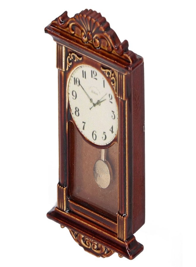 Evonecy Dollhouse Miniature Clock, Delicate Carving 1:12 Scale Wall Clock for Doll House Decoration - Image 1