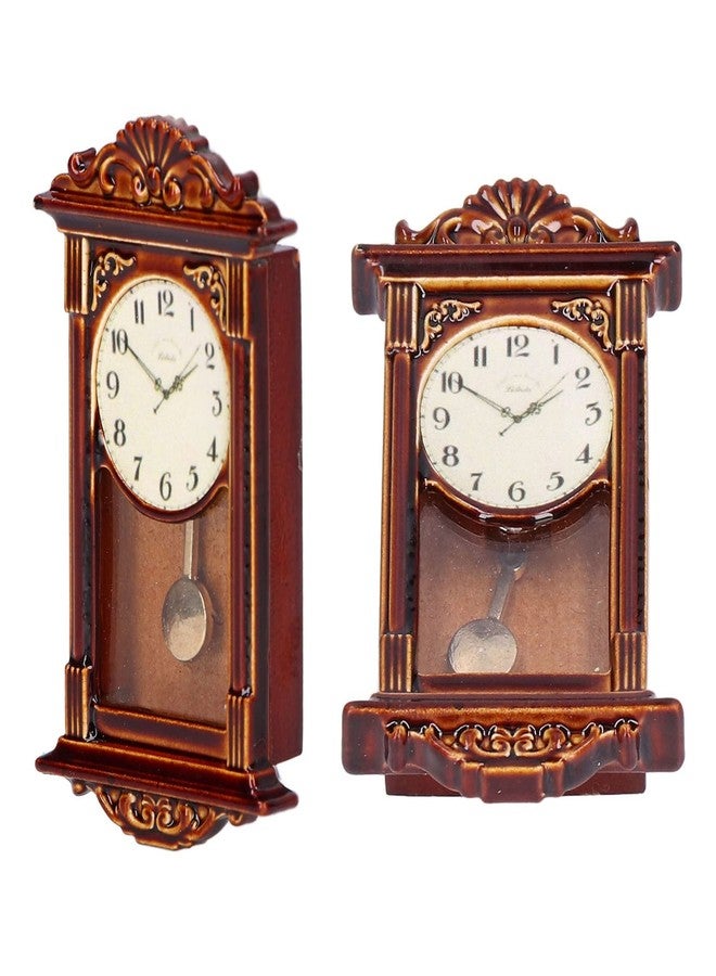 Evonecy Dollhouse Miniature Clock, Delicate Carving 1:12 Scale Wall Clock for Doll House Decoration - Image 4