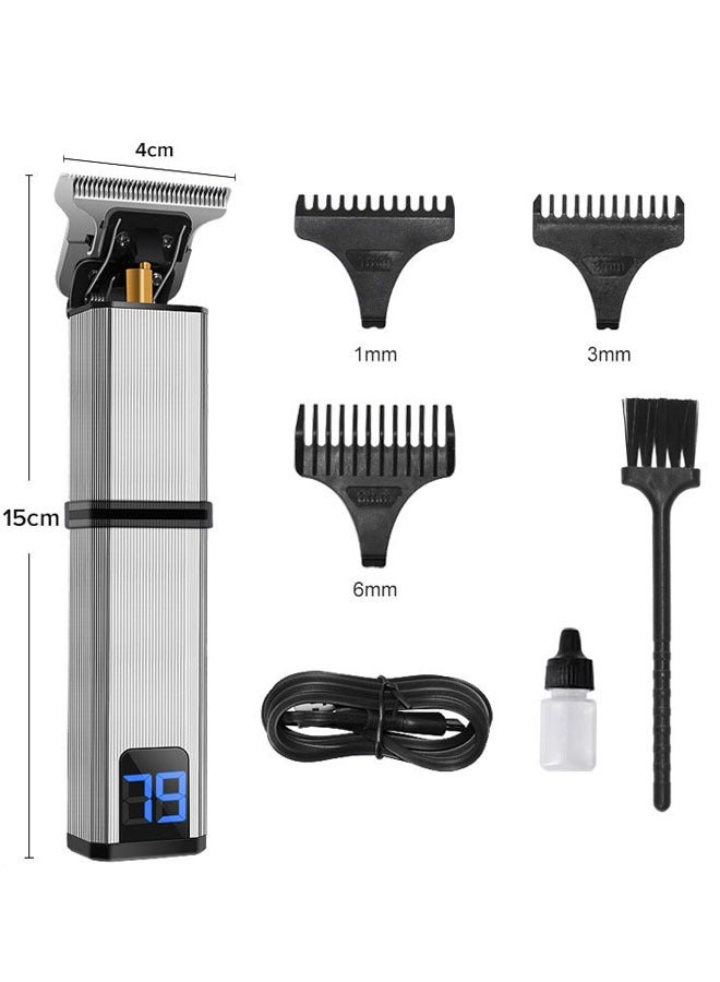 general Professional Men's Hairdresser USB Electric Hairdresser LED Display Rechargeable Cordless Men's Beard Trimmer - Image 2