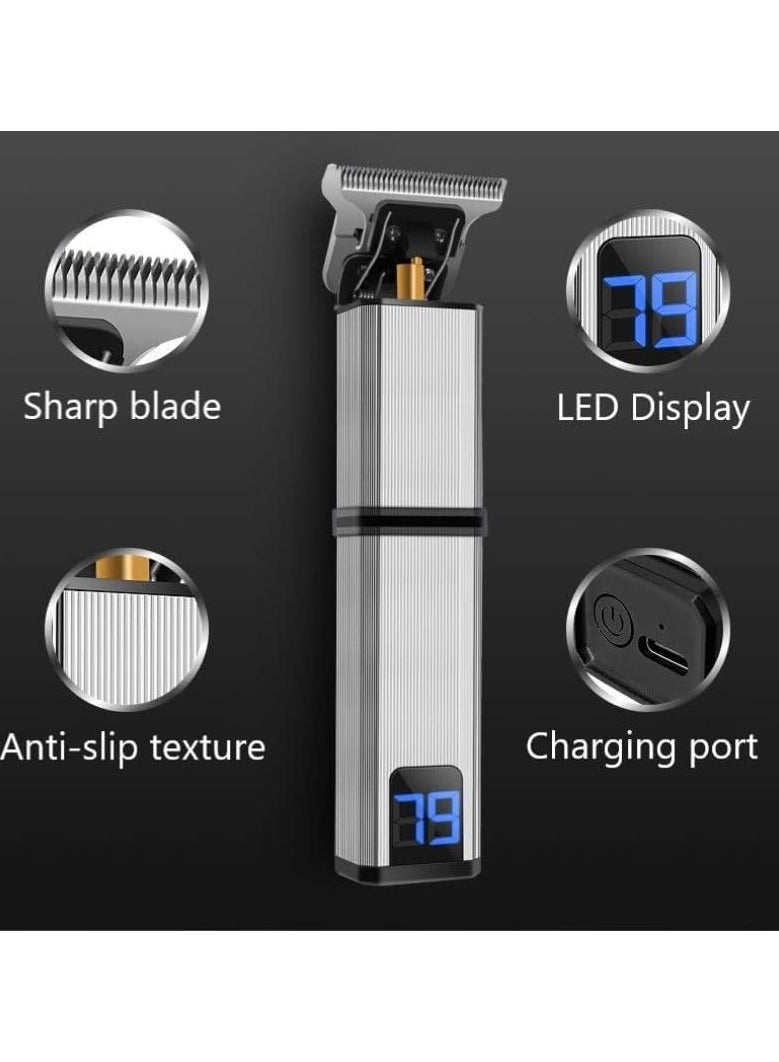 general Professional Men's Hairdresser USB Electric Hairdresser LED Display Rechargeable Cordless Men's Beard Trimmer - Image 3