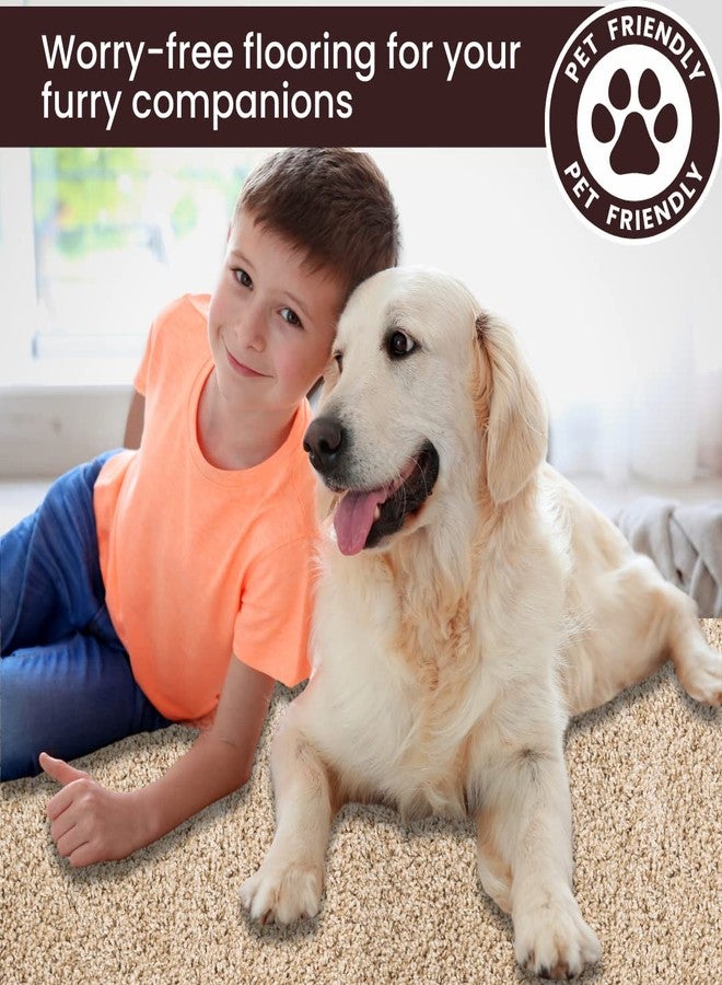 SMART SQUARES THE SIMPLE FLOORING SOLUTION بلاط سجاد سمارت سكويرز إن أ سناب بريميوم مصنوع في الولايات المتحدة الأمريكية مقاس 8x8 بوصة، مبطن ناعم، مظهر سلس، سهل التركيب بنفسك (عينة - 708 كلايستون) - Image 5