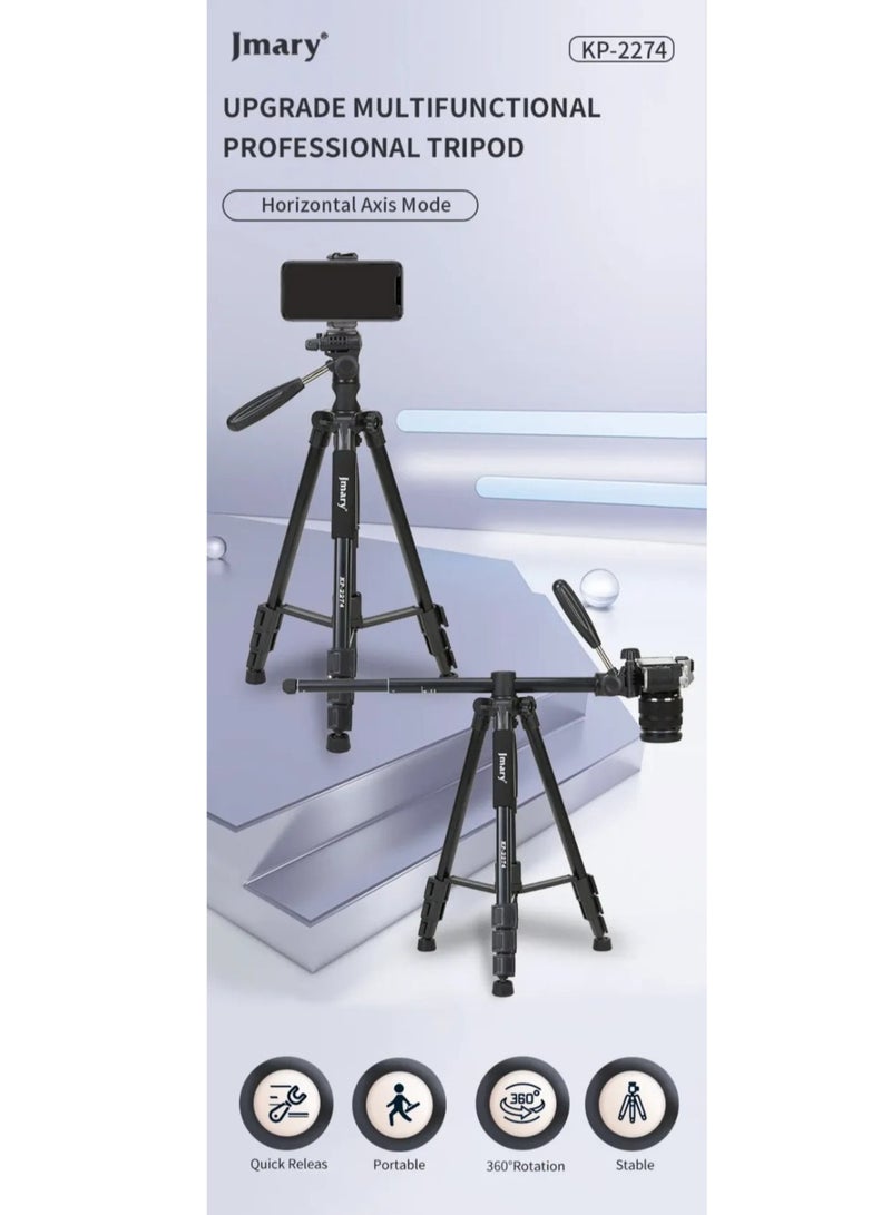 Jmary KP-2274 CameraAluminium Tripod with 4 Sections Professional Detachable Monopod Tripod with 360 Degree Head Quick Release Plate - Image 3