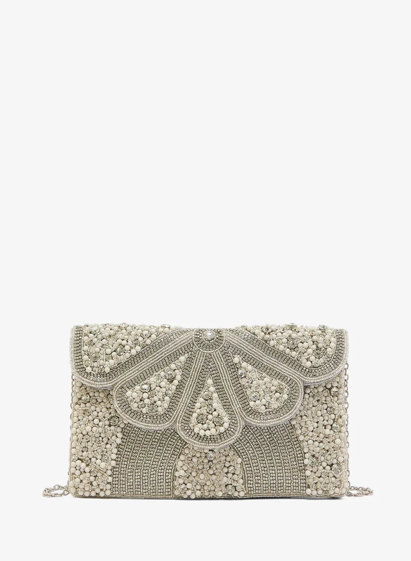 خزانة حقيبة يد مطرزة باللؤلؤ والخرز