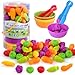 TSYAN Counting Vegetables Matching Games Sensory Toys with Sorting Bowls Preschool Learning Activities Color Classification Fine Motor Educational Toys Set Gift for Boys Girls Toddlers Toys Age 3 - Image 2