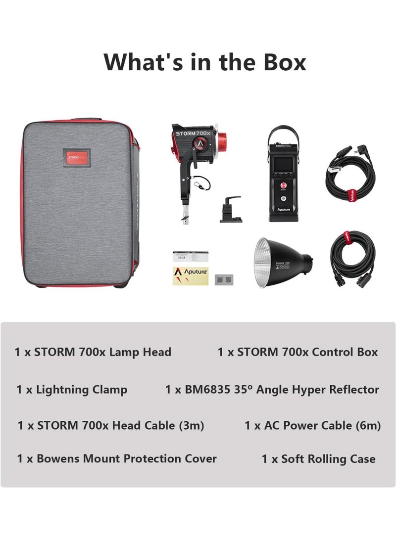 Aputure Storm 700x 700W Bi Color LED Video Light Compact COB Studio Light with App and DMX Control CRI TLCI 95 IP65 for Film Photography YouTube Production - Image 3