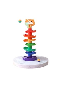 LDQ Ball Drop and Roll Swirling Tower Toddler Early Development & Educational Activity Toys for Kids Ball Drop Swirling Roll Swirl Ball Ramp Ball Drop Toys 5 Layers  - Image 3