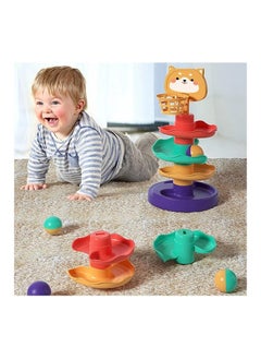 LDQ Ball Drop and Roll Swirling Tower Toddler Early Development & Educational Activity Toys for Kids Ball Drop Swirling Roll Swirl Ball Ramp Ball Drop Toys 5 Layers  - Image 1